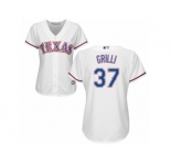 Women Majestic Texas Rangers #37 Jason Grilli Authentic White Home Cool Base MLB Jersey