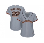 Women San Francisco Giants #22 Andrew McCutchen Grey Road Stitched MLB Jersey