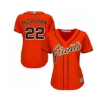 Women San Francisco Giants #22 Andrew McCutchen Orange Alternate Stitched MLB Jersey