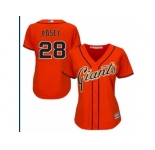 Women San Francisco Giants #28 Buster Posey Orange Stitched MLB Jersey