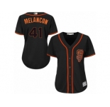 Women's Majestic San Francisco Giants #41 Mark Melancon Authentic Black Alternate Cool Base MLB Jersey