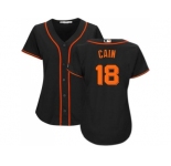 Women's San Francisco Giants #18 Matt Cain Black Alternate Stitched MLB Jersey