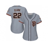 Women's San Francisco Giants #22 Will Clark Grey Road 2 Stitched MLB Jersey