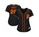 Women's San Francisco Giants #28 Buster Posey Black Alternate Stitched MLB Jersey