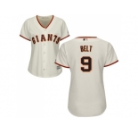 Women's San Francisco Giants #9 Brandon Belt Cream Home Stitched MLB Jersey