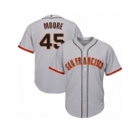 Youth Majestic San Francisco Giants #45 Matt Moore Replica Grey Road Cool Base MLB Jersey