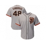 Youth Majestic San Francisco Giants #48 Pablo Sandoval Authentic Grey Road 2 Cool Base MLB Jersey