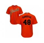 Youth Majestic San Francisco Giants #48 Pablo Sandoval Replica Orange Alternate Cool Base MLB Jersey