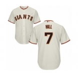 Youth Majestic San Francisco Giants #7 Aaron Hill Authentic Cream Home Cool Base MLB Jersey