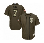 Youth Majestic San Francisco Giants #7 Aaron Hill Authentic Green Salute to Service MLB Jersey