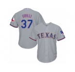 Youth Majestic Texas Rangers #37 Jason Grilli Replica Grey Road Cool Base MLB Jersey