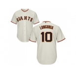 Youth San Francisco Giants #10 Evan Longoria Cream Cool Base Stitched Baseball Jersey