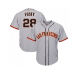 Youth San Francisco Giants #28 Buster Posey Grey Stitched MLB Jersey