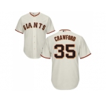 Youth San Francisco Giants #35 Brandon Crawford Cream Cool Base Stitched MLB Jersey
