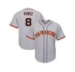 Youth San Francisco Giants #8 Hunter Pence Grey Road Cool Base Stitched MLB Jersey