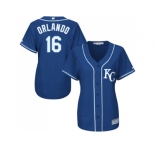Women's Kansas City Royals #16 Paulo Orlando Royal Blue Alternate Stitched MLB Jersey