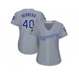 Women's Kansas City Royals #40 Kelvin Herrera Grey Road Stitched MLB Jersey