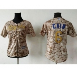 Women's Kansas City Royals #6 Lorenzo Cain Camo Fashion Stitched Baseball Jersey