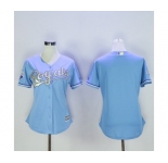 Women's Kansas City Royals Majestic Blank Light Blue 2015 World Series Champions Gold Program Cool Base Jersey