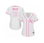 Women's Majestic Kansas City Royals #12 Jorge Soler Authentic White Fashion Cool Base MLB Jerseysey