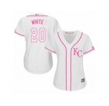 Women's Majestic Kansas City Royals #20 Frank White Authentic White Fashion Cool Base MLB Jersey