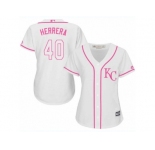 Women's Majestic Kansas City Royals #40 Kelvin Herrera Authentic White Fashion Cool Base MLB Jersey