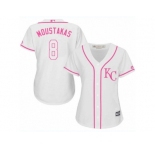 Women's Majestic Kansas City Royals #8 Mike Moustakas Authentic White Fashion Cool Base MLB Jersey
