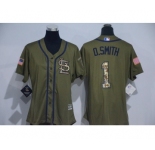 Women Majestic St. Louis Cardinals #1 Ozzie Smith Authentic Green Salute to Service MLB Jersey