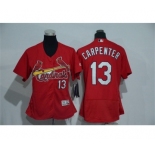 Women St.Louis Cardinals #13 Matt Carpenter Red Flexbase Authentic Collection Stitched Baseball Jersey