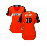 Women's Majestic St. Louis Cardinals #18 Carlos Martinez Replica Orange National League 2017 MLB All-Star MLB Jersey