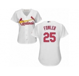 Women's Majestic St. Louis Cardinals #25 Dexter Fowler Replica White Home Cool Base MLB Jersey