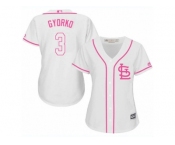 Women's Majestic St. Louis Cardinals #3 Jedd Gyorko Replica White Fashion Cool Base MLB Jersey
