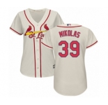 Women's Majestic St. Louis Cardinals #39 Miles Mikolas Authentic Cream Alternate Cool Base MLB Jersey