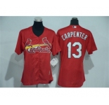Women's St. Louis Cardinals #13 Matt Carpenter Majestic Red Cool Base Player Jersey
