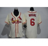 Women's St. Louis Cardinals #6 Stan Musial Majestic Cream Cool Base Player Jersey
