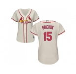 Women's St.Louis Cardinals #15 Randal Grichuk Cream Alternate Stitched MLB Jersey