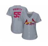 Women's St.Louis Cardinals #55 Stephen Piscotty Grey Road Stitched MLB Jersey
