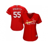 Women's St.Louis Cardinals #55 Stephen Piscotty Red Alternate Stitched MLB Jersey