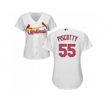 Women's St.Louis Cardinals #55 Stephen Piscotty White Home Stitched MLB Jersey