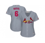 Women's St.Louis Cardinals #6 Stan Musial Grey Road Stitched MLB Jersey