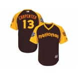 Youth Majestic St. Louis Cardinals #13 Matt Carpenter Authentic Brown 2016 All-Star National League BP Cool Base MLB Jersey