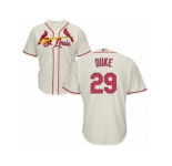 Youth Majestic St. Louis Cardinals #29 Zach Duke Authentic Cream Alternate Cool Base MLB Jersey