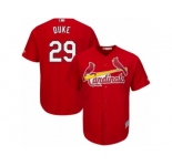 Youth Majestic St. Louis Cardinals #29 Zach Duke Replica Red Alternate Cool Base MLB Jersey
