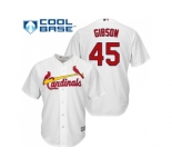Youth St.Louis Cardinals #45 Bob Gibson White Cool Base Stitched MLB Jersey