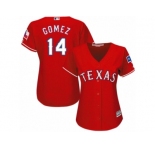 Women's Majestic Texas Rangers #14 Carlos Gomez Replica Red Alternate Cool Base MLB Jersey