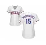 Women's Majestic Texas Rangers #15 Will Middlebrooks Replica White Home Cool Base MLB Jersey