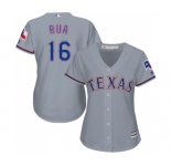 Women's Majestic Texas Rangers #16 Ryan Rua Replica Grey Road Cool Base MLB Jersey