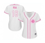 Women's Majestic Texas Rangers #16 Ryan Rua Replica White Fashion Cool Base MLB Jersey