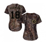 Women's Majestic Texas Rangers #18 Drew Robinson Authentic Camo Realtree Collection Flex Base MLB Jersey