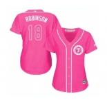 Women's Majestic Texas Rangers #18 Drew Robinson Replica Pink Fashion Cool Base MLB Jersey